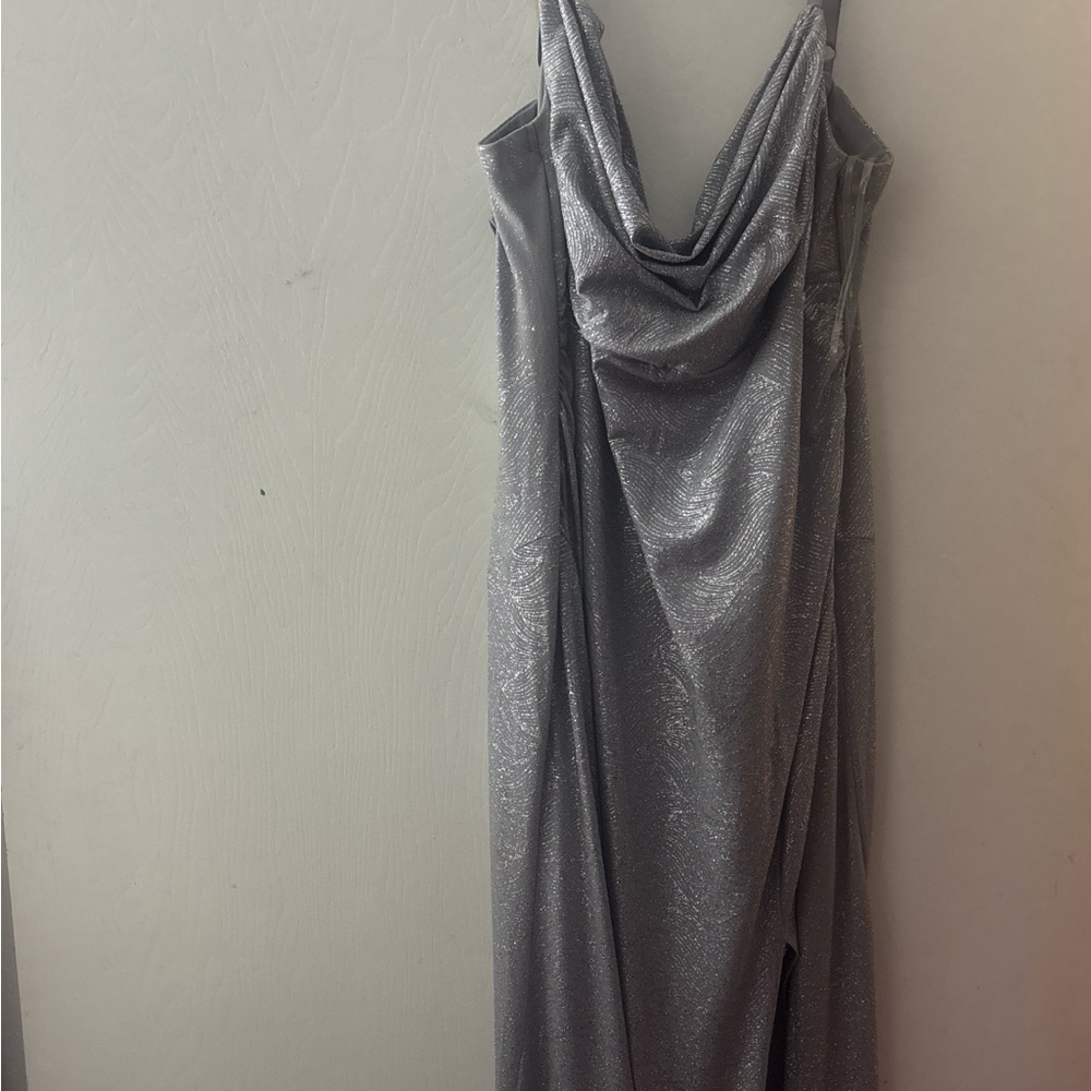 Emerald Sundae Shimmering Silver Maxi Dress